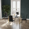 Rectangular Glass Dining Room Set with PU Chairs Kitchen Table and Chairs Set