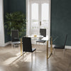 Rectangular Glass Dining Room Set with PU Chairs Kitchen Table and Chairs Set