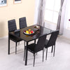 Modern Kitchen Glass Table Upholstered Leather 2/4/6 Chair Dining Room Furniture