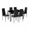 Modern Kitchen Glass Table Upholstered Leather 2/4/6 Chair Dining Room Furniture