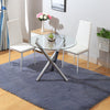 KITCHEN 2-4 SEATS DINING ROOM CHROME GLASS ROUND DINNER TABLE AND 2 CHAIRS SET