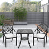 Cast Aluminium Patio Garden Bistro Dining Table and Chairs Set Outdoor Furniture