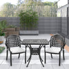 Cast Aluminium Patio Garden Bistro Dining Table and Chairs Set Outdoor Furniture