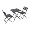 Square Garden Plastic Patio Dining Table & Folding Chairs Outdoor Furniture Set