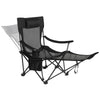 2 in 1 Folding Camping Chair Portable Garden Fishing Chair w/ Cup Holder Armrest