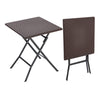 Square Garden Plastic Patio Dining Table & Folding Chairs Outdoor Furniture Set