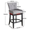 Upholstered Bar Stools Tufted Mid Century Accent Footrest Kitchen Counter Chairs