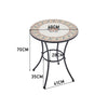 3pc Mosaic Tile Garden Bistro Set Outdoor Round Side Table with 2 Folding Chairs