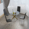 Hotel 90cm Pedestal Dining Table Family Feasts 2/4/6 PU Leather Kitchen Chairs