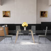 120cm Rectangle Dining Table Gatherings of Family Dinette Side PU Leather Chairs