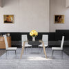 120cm Rectangle Dining Table Gatherings of Family Dinette Side PU Leather Chairs