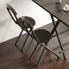 Foldable Table Chairs Set Bistro Dining Wood Workbench with X Shape Metal Legs