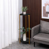 90cm Plant Stand 2/3-Tier Flower Holder Tall Side End Table with Golden Frame