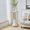 90cm Plant Stand 2/3-Tier Flower Holder Tall Side End Table with Golden Frame