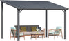 Aluminium Lean to Gazebo Outdoor Metal Harodtop Wall-Mounted Heavy Duty Pergolas