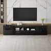 2M TV Unit Stand Cabinet w/LED Lights High Gloss Doors Entertainment Storage