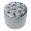 Round Pouffe Footstool Crushed Velvet Dressing Table Chair Vanity Stool Footrest