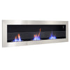 Bio Ethanol Fireplace Fire Burner Wall Mounted / Insert Heater 140x40 with Glass