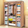 PRACTICAL FABRIC CANVAS WARDROBE HANGING RAIL SHELVING CLOTHES STORAGE CUPBOARD