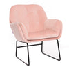 Velvet Armchair Quilted Back Leather Single Sofa Padded Seat Accent Chair Lounge