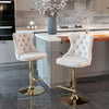 Velvet Swivel Bar Stools Set of 2 Swivel Kitchen Barstools Bar Chairs Grey Black