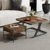 Set of 2 Nesting Coffee Tables Round Stacking Sofa Side Tables for Living Room
