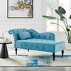 Chaise Lounge Elegant Colourful Velvet Reader's Bedroom Lounge Sofa w/ Wood Legs