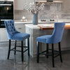 Luxury Grey/BEIGE/BLACK Velvet Bar Stools Kitchen Breakfast Barstools Set of 2 4