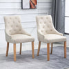 1/2/4/6 Dining Chairs Armchair High Back Linen/Velvet Upholstered Wood Legs Home