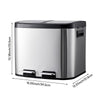 Kitchen Pedal Recycling Bin Twin Section Rubbish Waste Dustbin Recycle Trash Can