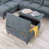 Extra Lift Up Square Storage Ottoman,Upholstered Coffee Table Storage Ottoman