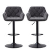 Set of 2/4 Bar Stools Velvet w/Armrest 8cm Thick Seat Swivel Bar Chair Breakfast