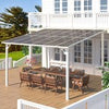 Aluminium Lean-To Gazebo, Wall-Mounted Hardtop Roof Pergola for Garden & Patio
