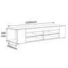135 160 180cm High Gloss White TV Stand Cabinet Storage Shelves with LED Lights