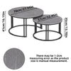 Modern Nesting Coffee Table Round Marble Side End Table Black Color Frame Solid