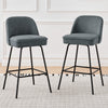 2X Breakfast Bar Stools Thickened Pad Linen Dining Chairs for Counter Kitchen