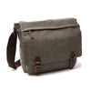 Men School Military Shoulder Bag Messenger bag Vintage Canvas Leather Satchel