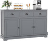 Sideboard Storage Cabinet Kitchen Cupboard 2 Door 3 Drawer Adjustable Shelf Grey