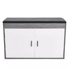 Wooden Ottoman Shoes Storage Rack Bench Padded PU Seat Cabinet Cupboard Stand UK