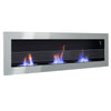 Bio Ethanol Fireplace Fire Burner Wall Mounted / Insert Heater 140x40 with Glass