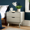 2 Drawer Bedside Scandi Legs Home Bedroom Furniture Nightstand Lamp Side Table