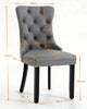 Plush Velvet Dining Chairs with Knocker 1 2 4 6 Black Grey Beige Stud Detailing