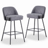 2X Breakfast Bar Stools Thickened Pad Linen Dining Chairs for Counter Kitchen
