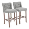 2x Linen Padded Breakfast Bar Stools Kitchen Pub Barstools Counter High Chair
