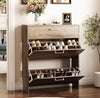 Slim Shoe Cabinet 3 Tier Drop Down Hallway Storage Unit