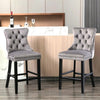 Luxury Grey/BEIGE/BLACK Velvet Bar Stools Kitchen Breakfast Barstools Set of 2 4