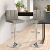 Neo 2x Chrome & Height Adjust Swivel Faux Leather Kitchen Breakfast Bar Stool