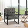 Modern Faux Leather Accent Chair Button-Tufted Design 110° Recline & Metal Frame