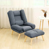 Fabric Upholstered Lazy Sofa Lounge Recliner Chair Bed Fireside Armchair w/Stool