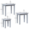 Wooden Nest of Tables 3 Piece Table Set Coffee Side Living Room Furniture